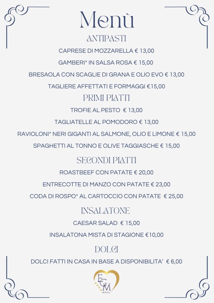 menu ristorante emotional grand motel hotel