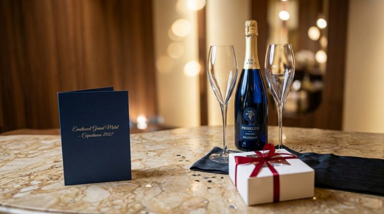 bottiglia di prosecco a capodanno in camera